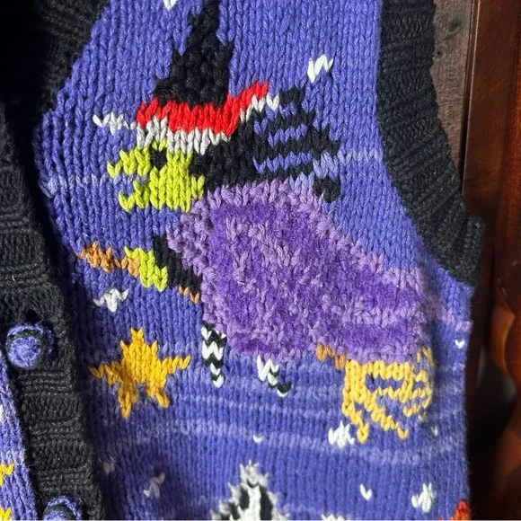 VNT 90s Tiara International Halloween Themed Sweater Vest: Size Petite Medium - Picture 4 of 7